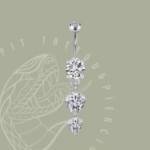 Triple Crystal Drop Belly Bar