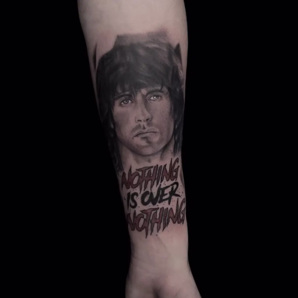 Realistic Rambo tattoo by The Viper Pit, Irlam – serving Salford, Warrington & Trafford near the Trafford Centre