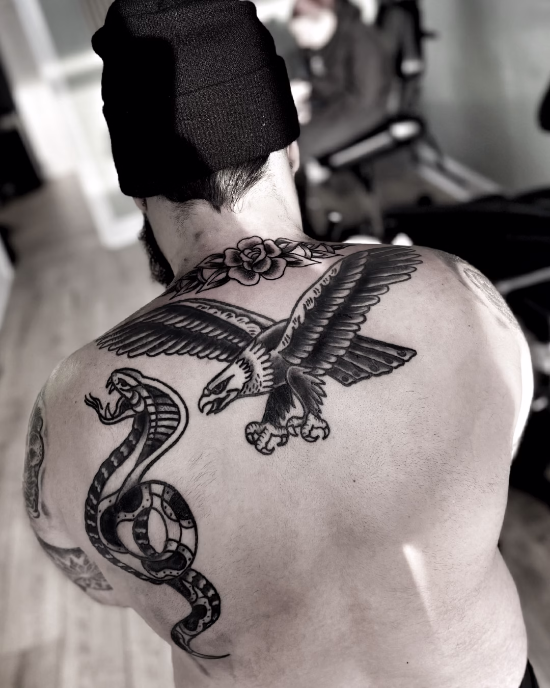 Traditional Tattoos Irlam 4 traditional back piece tattoo in manchetser