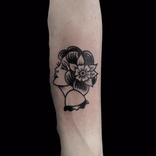 Traditional tattoo work at The Viper Pit